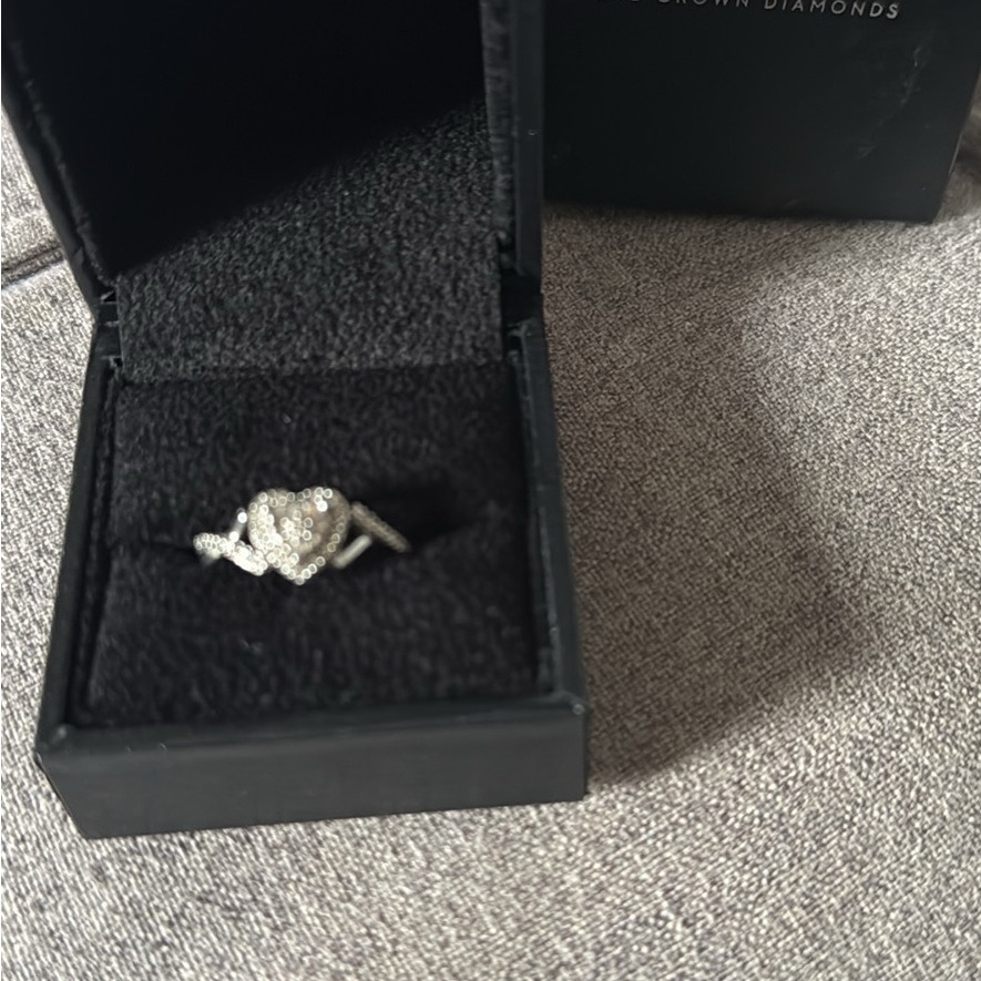 Ever Star Lab Grown Diamond Silver Heart Ring